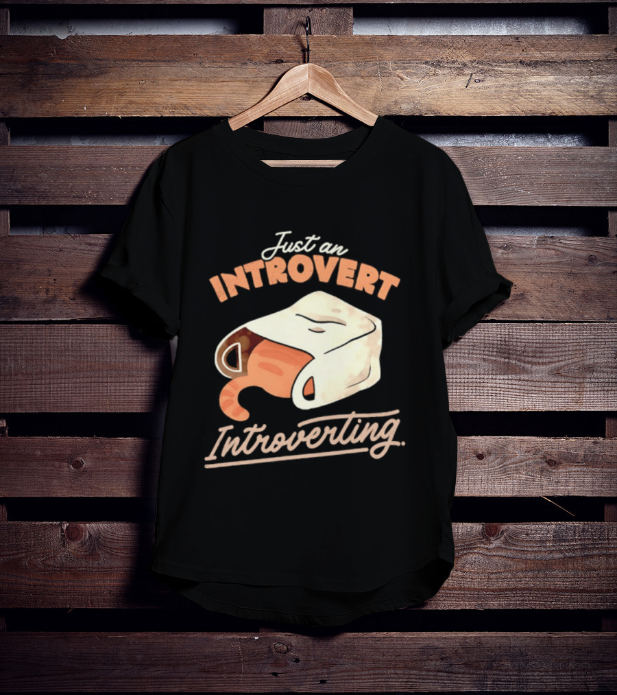 Just An Introvert Introverting Cat In A Bag T-Shirt