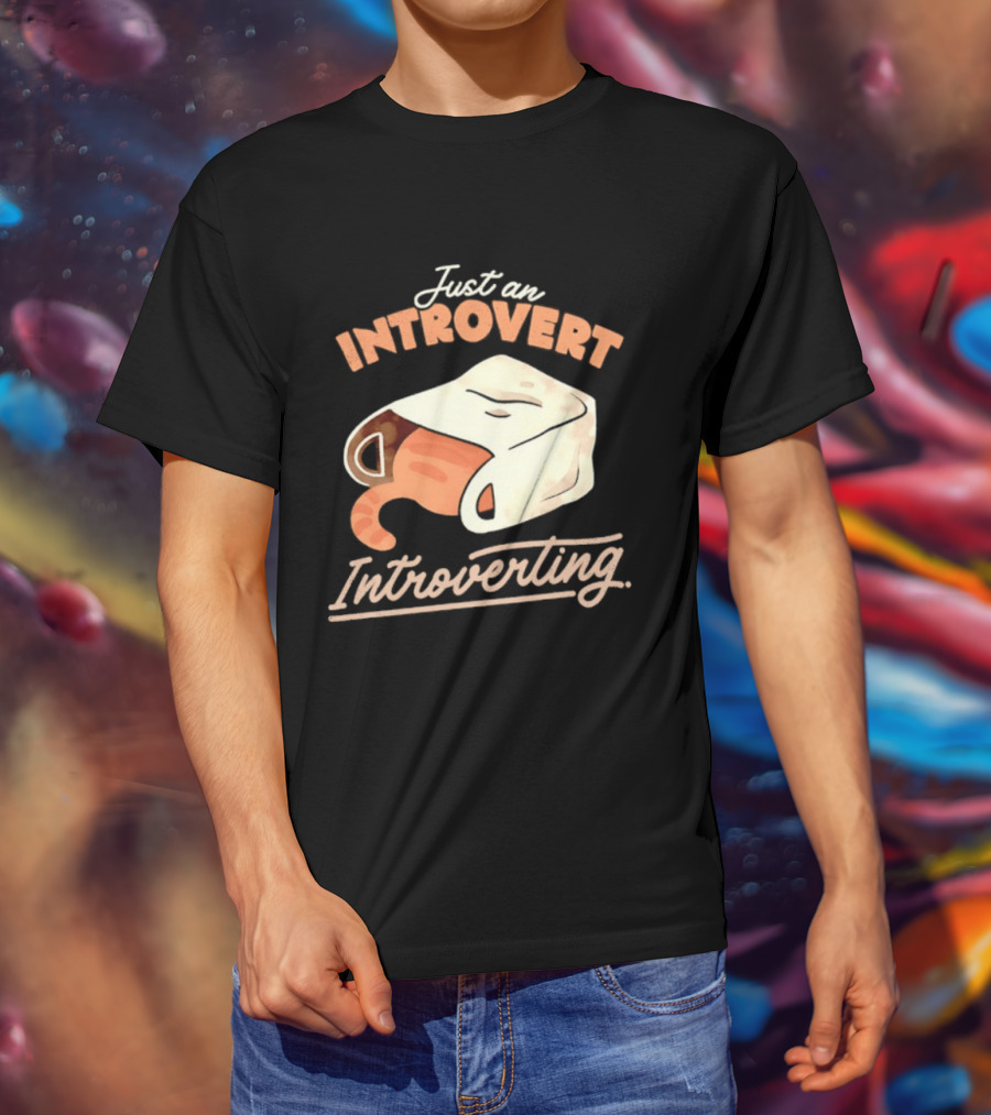 Just An Introvert Introverting Cat In A Bag T-Shirt