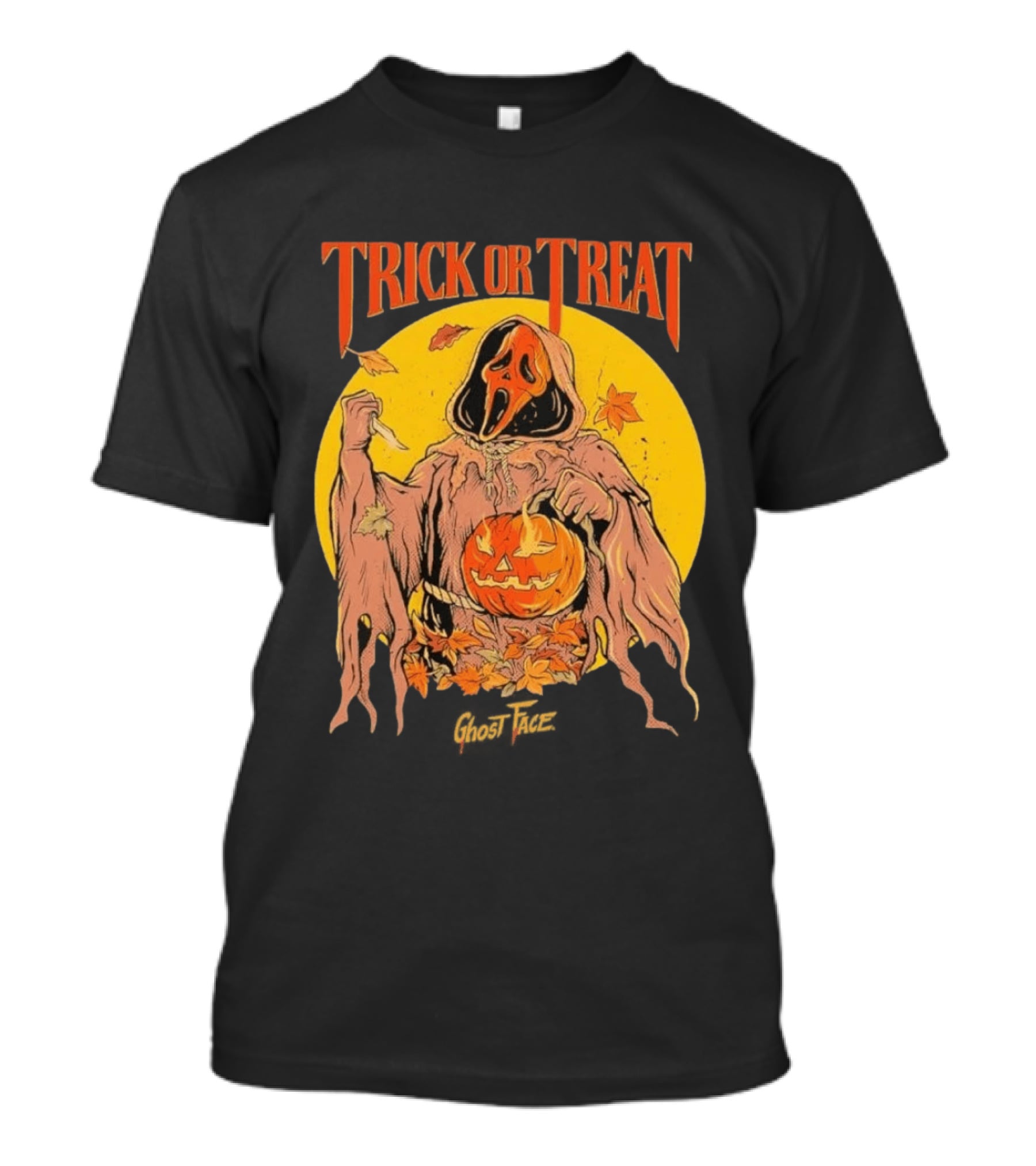 Trick Or Treat Ghost Face Pumpkin Cavity Colors Halloween T-Shirt