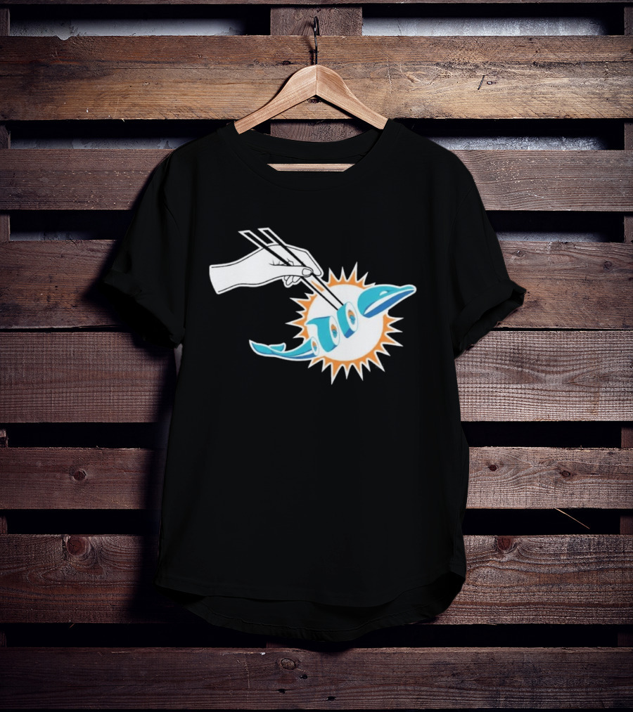 Maxx Crosby Sushi Chopsticks Miami Football Fusion T-Shirt