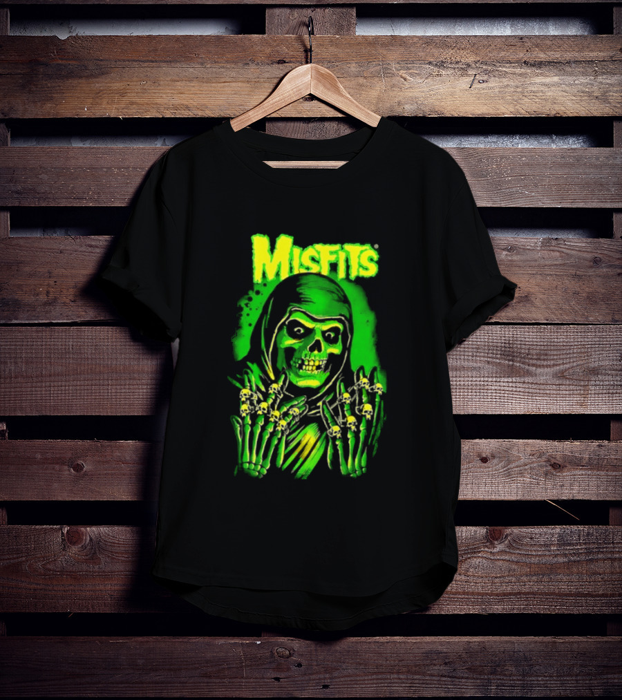 Misfits Fiend Club 26 Punk Rock Jerry Only Skull Neon Green T-Shirt