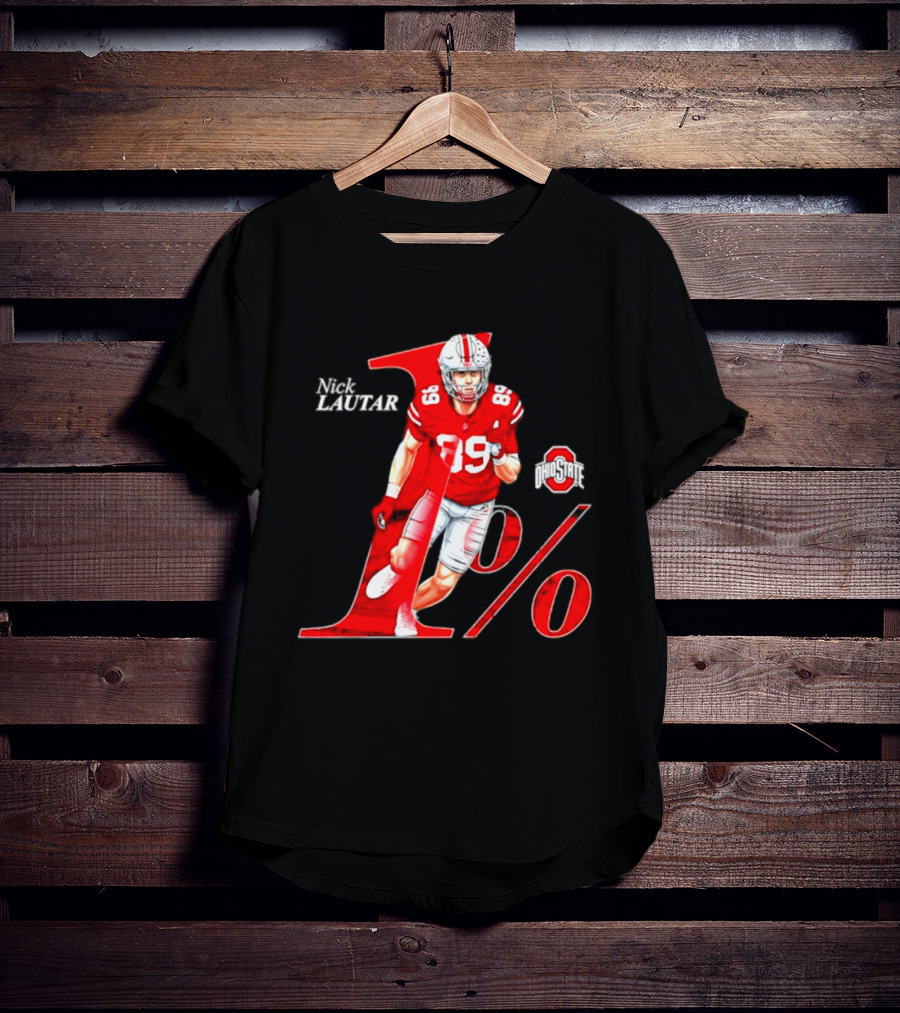 Nick Lautar 89 Ohio State Buckeyes 1% Player Breakthrough T-Shirt
