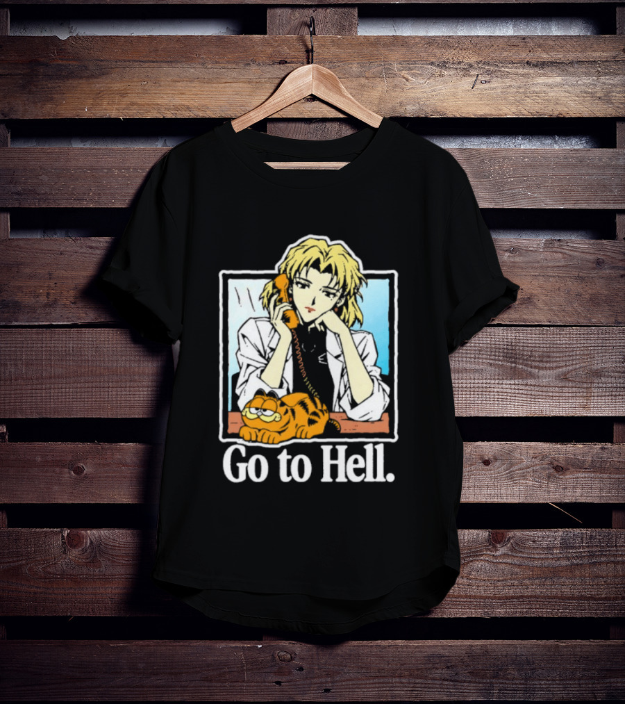 Ritsuko Akagi Go To Hell Neon Genesis Evangelion Cartoon T-Shirt