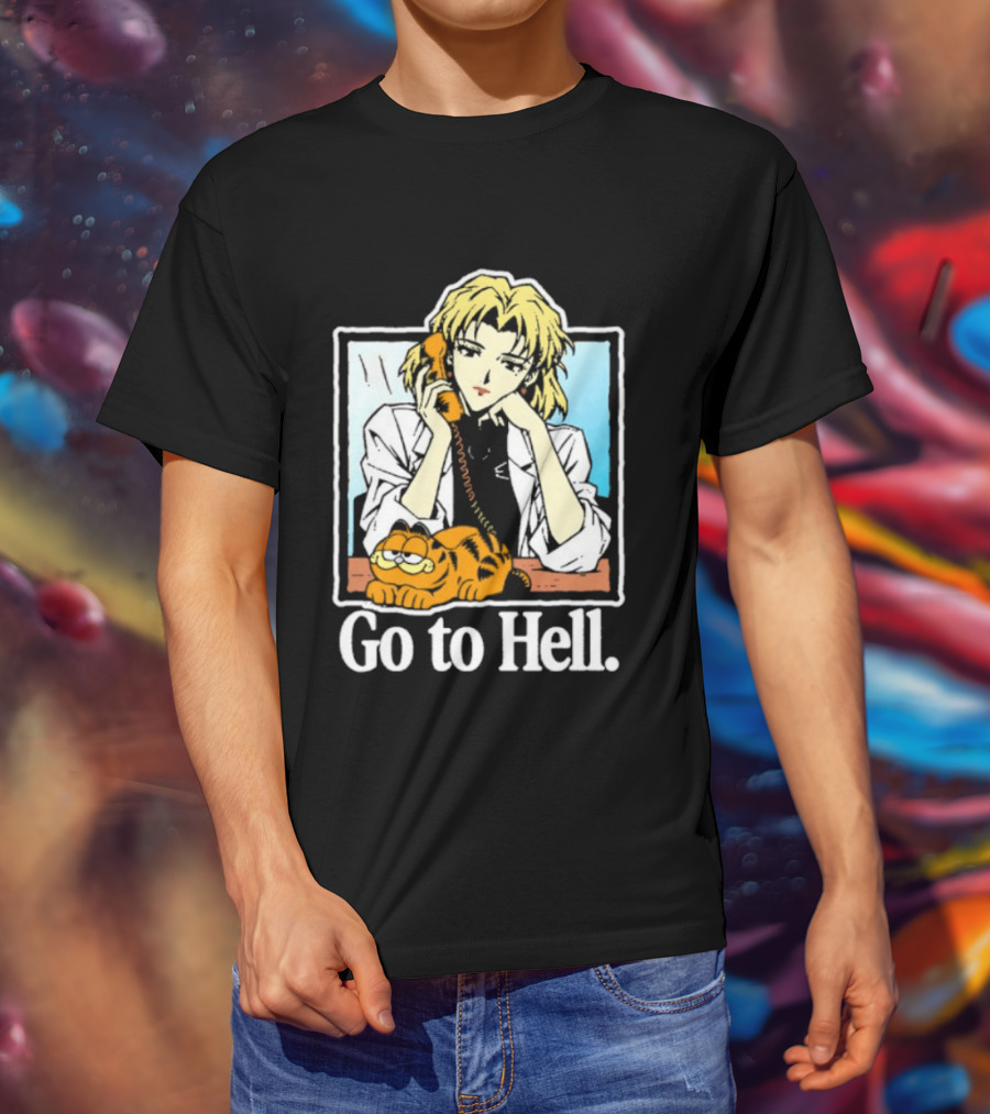 Ritsuko Akagi Go To Hell Neon Genesis Evangelion Cartoon T-Shirt