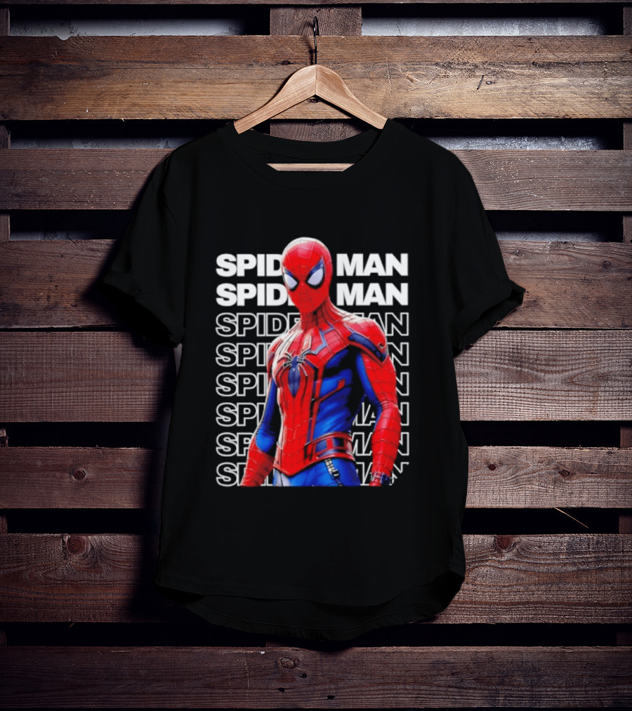 Spider Man Marvel Superhero Peter Parker Iconic Costume Vibrant Heroic T-Shirt