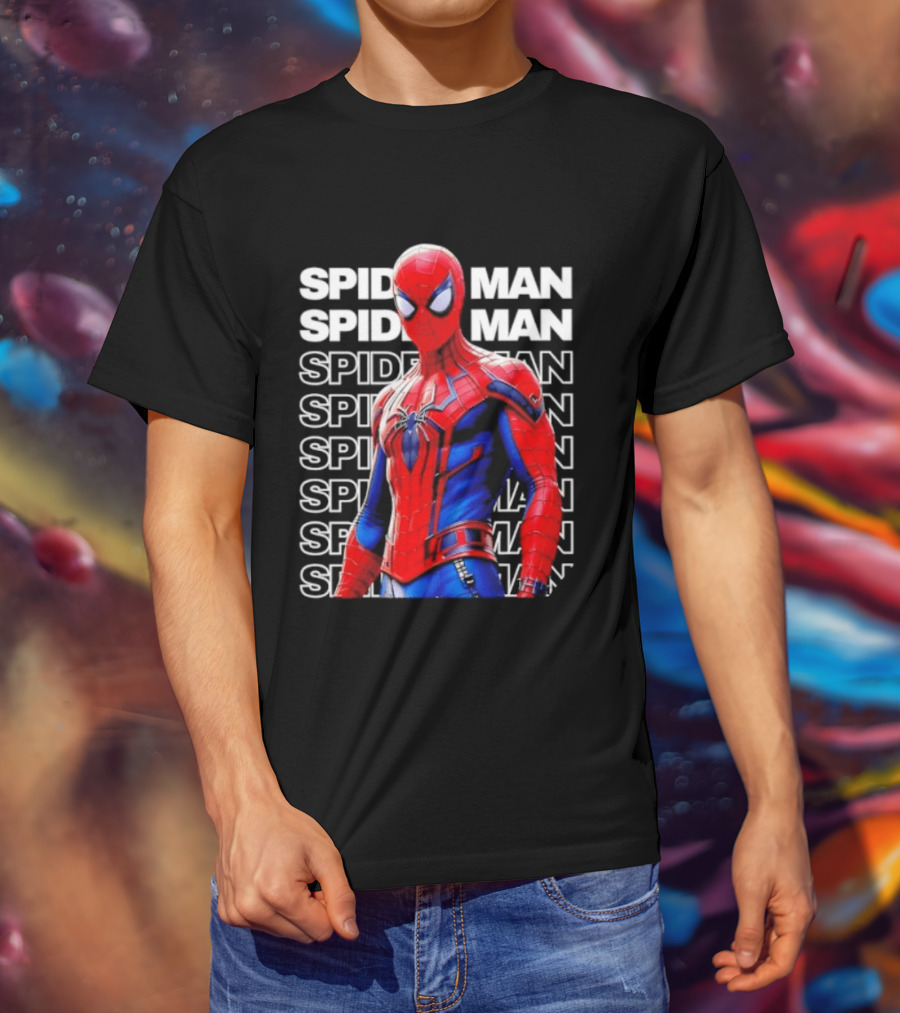Spider Man Marvel Superhero Peter Parker Iconic Costume Vibrant Heroic T-Shirt