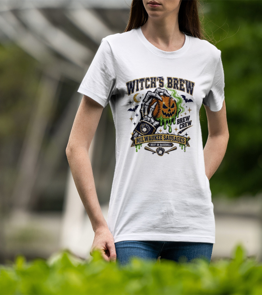 Witch's Brew Milwaukee Sausages Brew Crew Best In Baseball Halloween 2026 T-Shirt