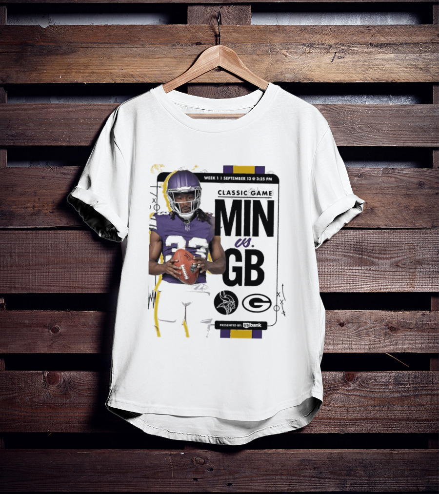 Minnesota Vikings Versus Green Bay Packers Classic Game Aaron Jones MIN GB T-Shirt