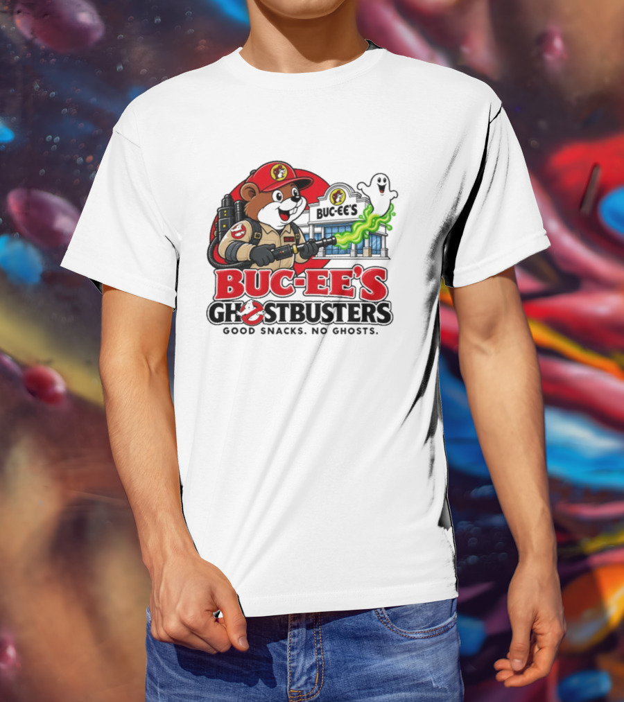 Buc Ee's Ghostbusters Good Snacks No Ghosts Ghostbuster T-Shirt