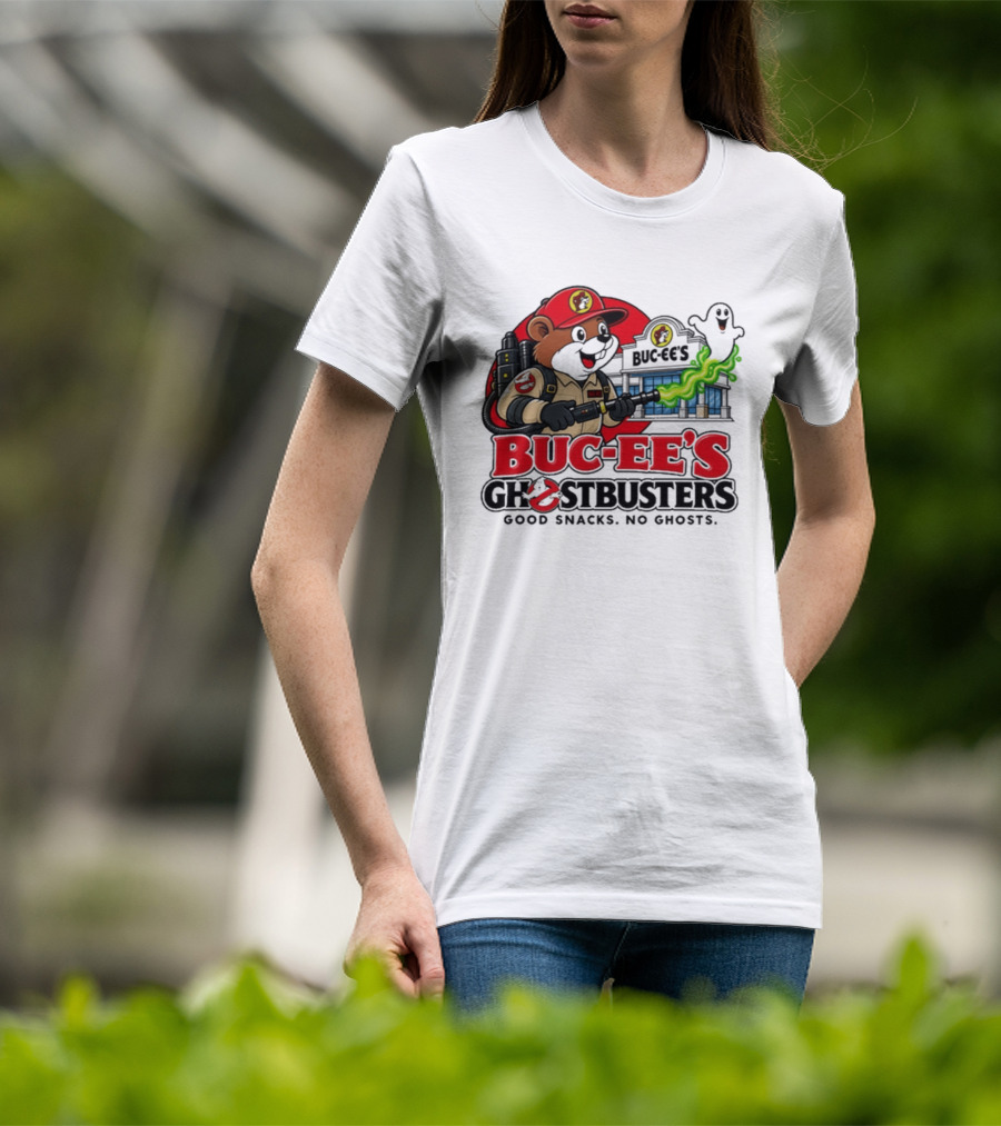 Buc Ee's Ghostbusters Good Snacks No Ghosts Ghostbuster T-Shirt