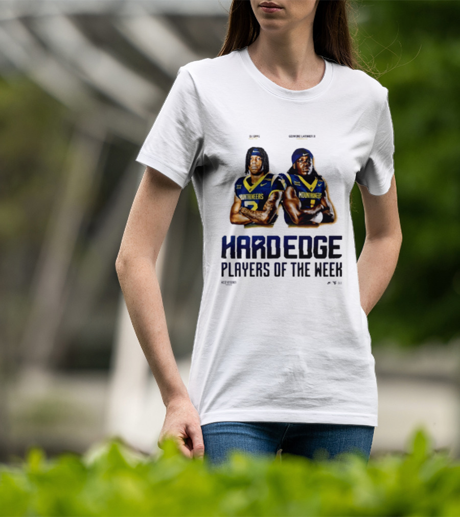 DJ Epps Geimere Latimer II West Virginia Mountaineers Hardedge Players Of The Week T-Shirt