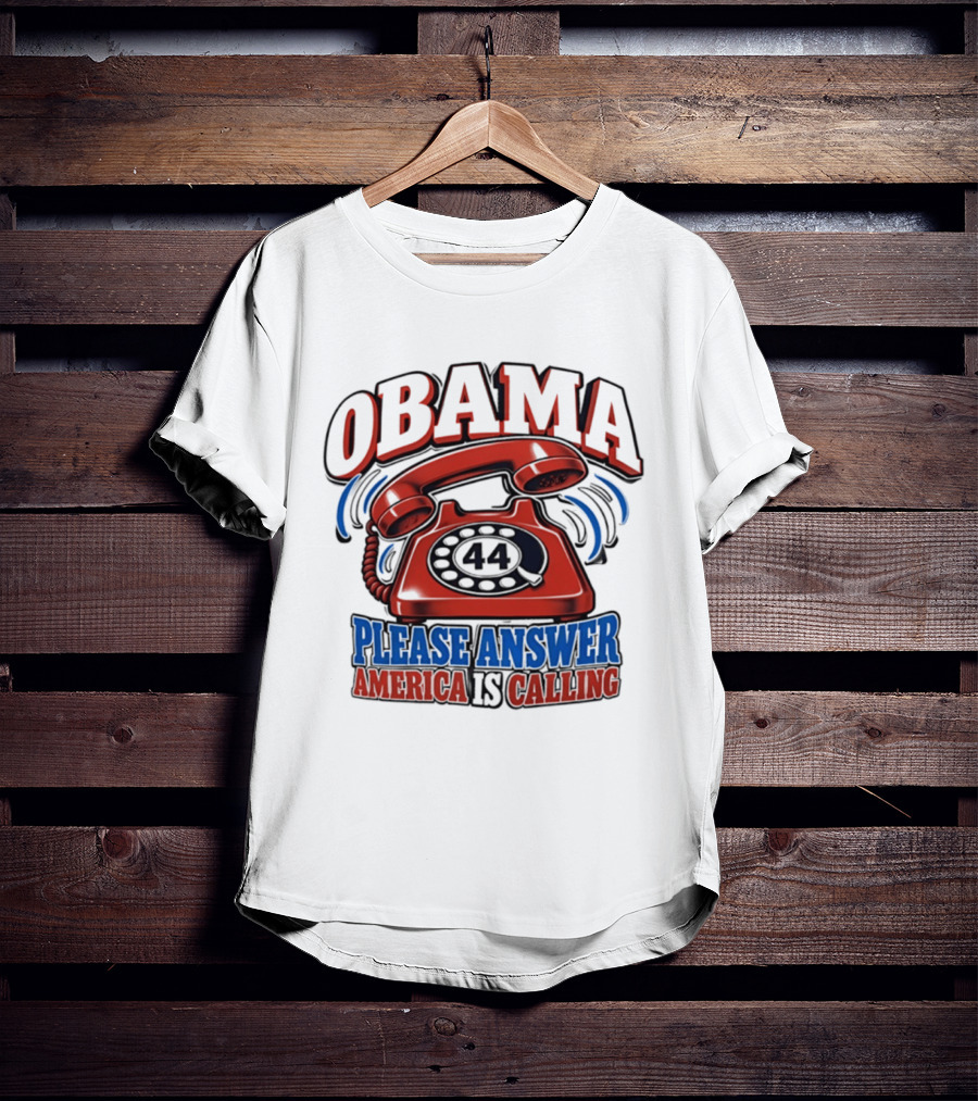 Obama 44 Please Answer America Is Calling Retro Telephone T-Shirt