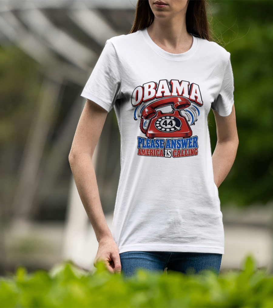 Obama 44 Please Answer America Is Calling Retro Telephone T-Shirt