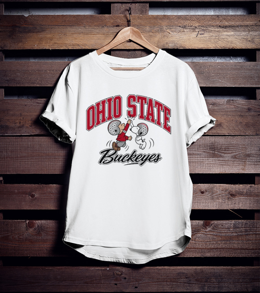 Ohio State Buckeyes Peanuts Characters Football Collaboration T-Shirt