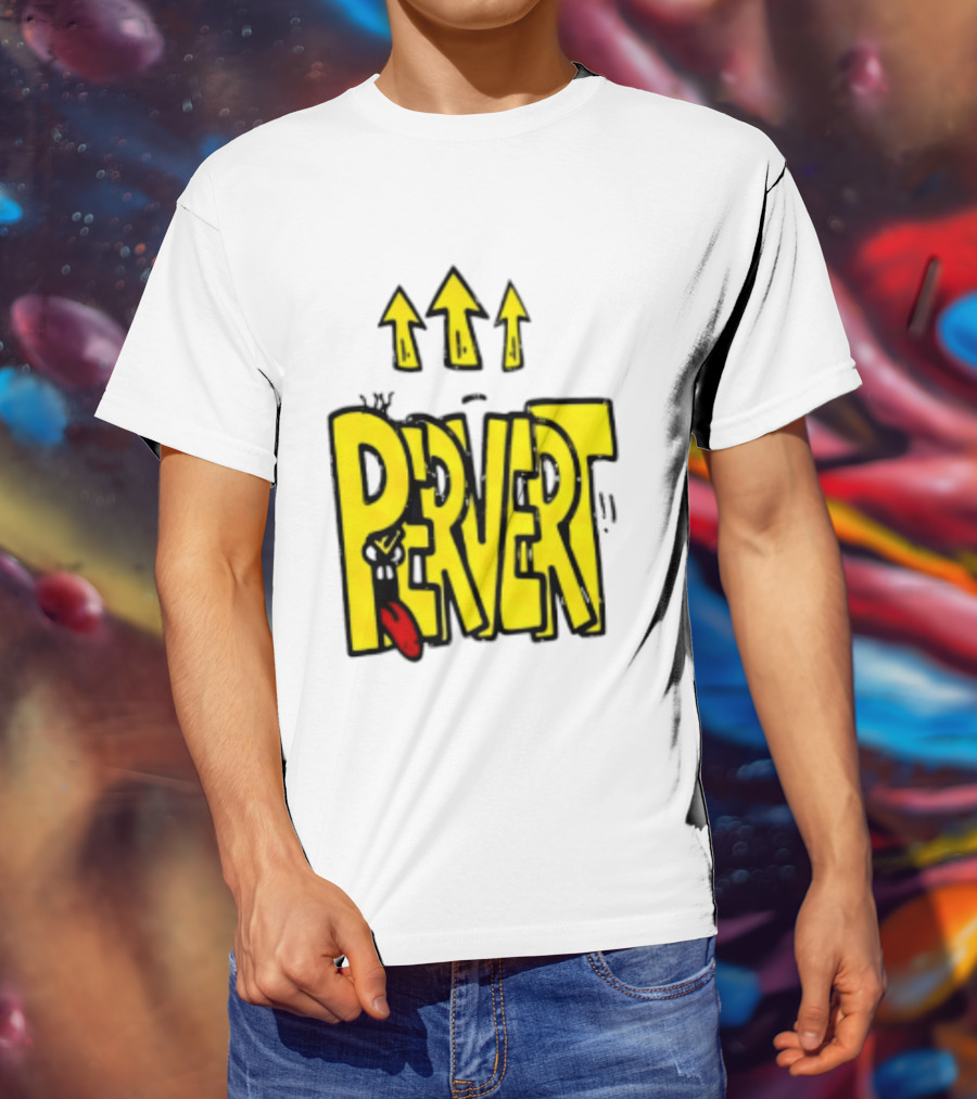 Pervert Urban Edgy Graffiti Arrows Tongue Streetwear T-Shirt