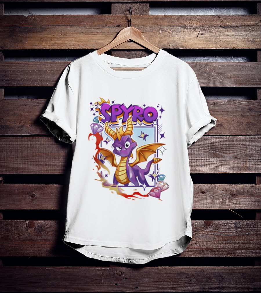 Spyro Purple Dragon Cartoon Polaroid Adventure T-Shirt