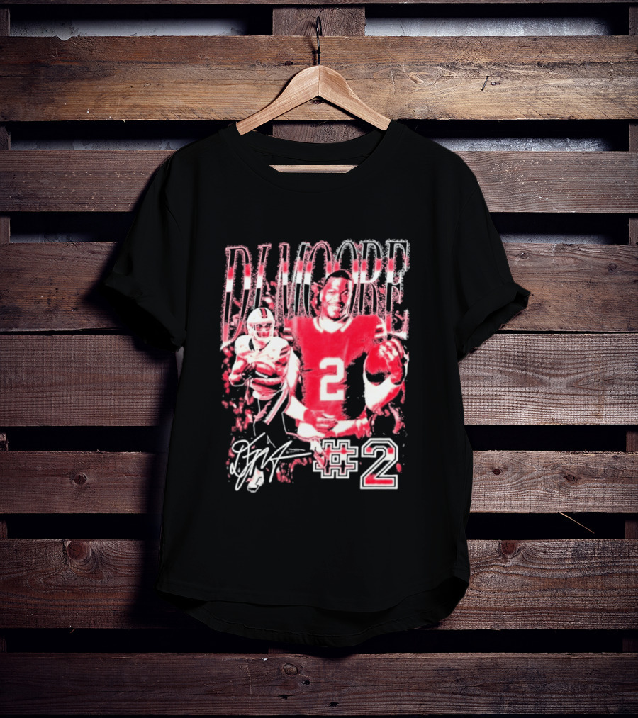 DJ Moore Number 2 Signature 2026 Bills Football Player T-Shirt