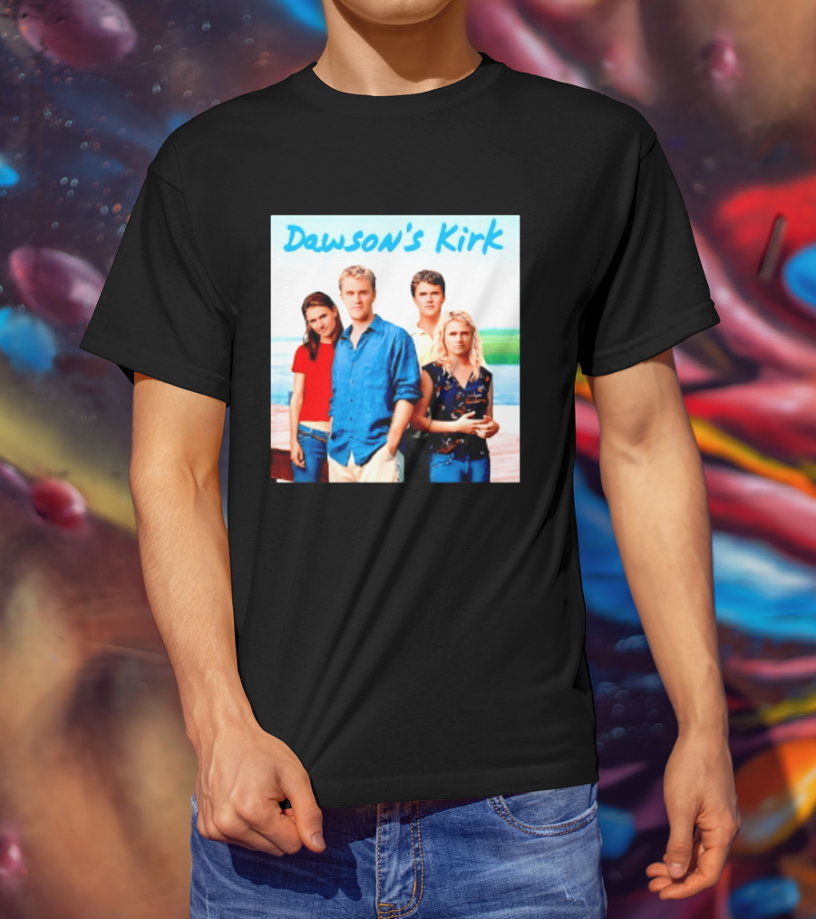 Dawson's Kirk 90s TV Cast Scenic Backdrop T-Shirt