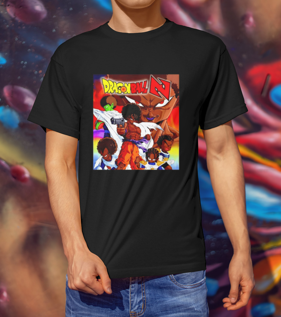 Dragon Ball Z Afro Characters Anime Goku Parody Fusion T-Shirt