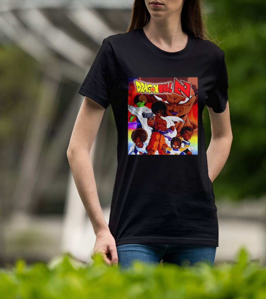 Dragon Ball Z Afro Characters Anime Goku Parody Fusion T-Shirt