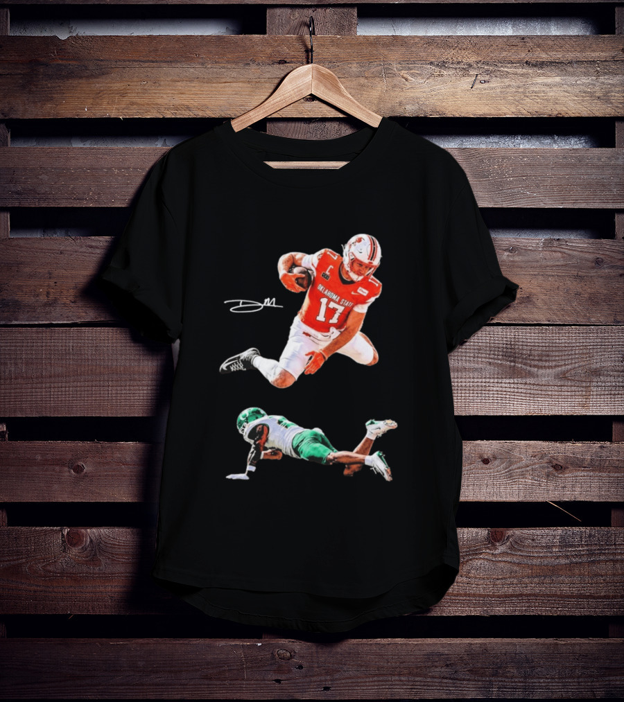 Oklahoma State Football Player Leap Over Oregon Opponent T-Shirt