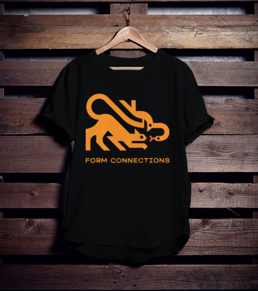 Form Connections Minimalist Cat And Snake T-Shirt