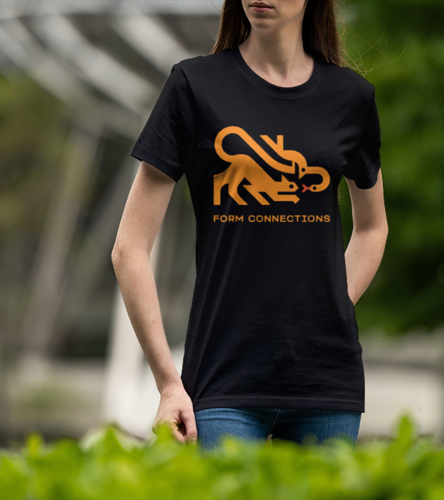 Form Connections Minimalist Cat And Snake T-Shirt