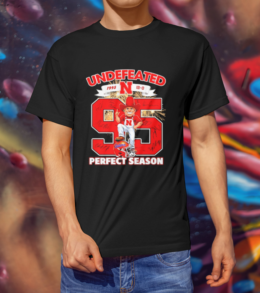 Nebraska Cornhuskers Undefeated 1995 Perfect Season 12 0 Gators 95 Football T-Shirt