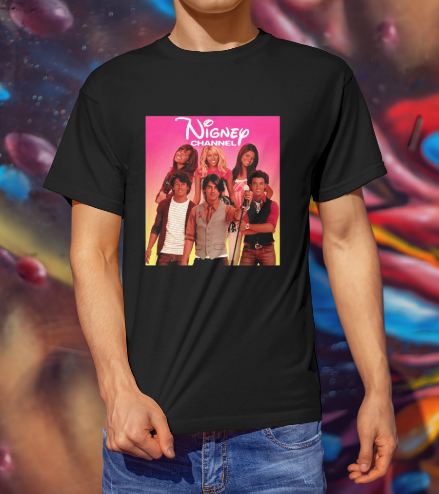 Nigney Channel Jonas Brothers Y2K Meme Vintage Throwback T-Shirt