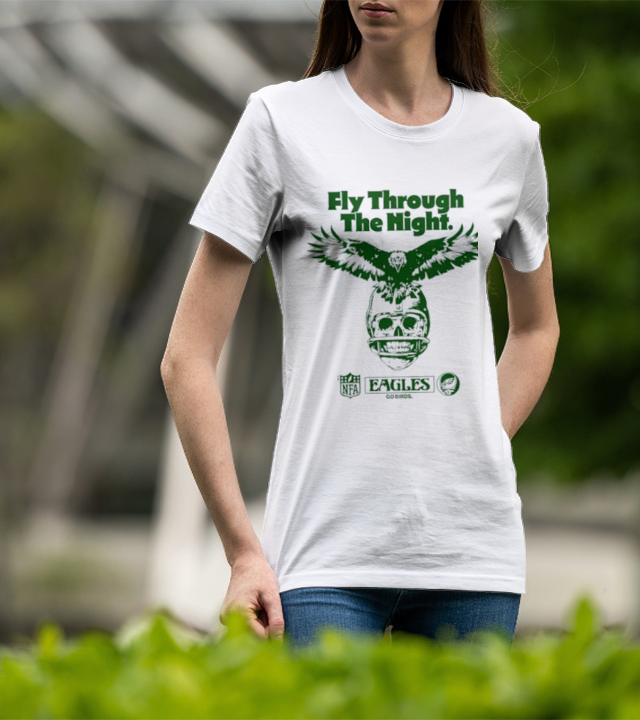 Philadelphia Eagles Fly Through The Night Grateful Dead Football Collaboration T-Shirt