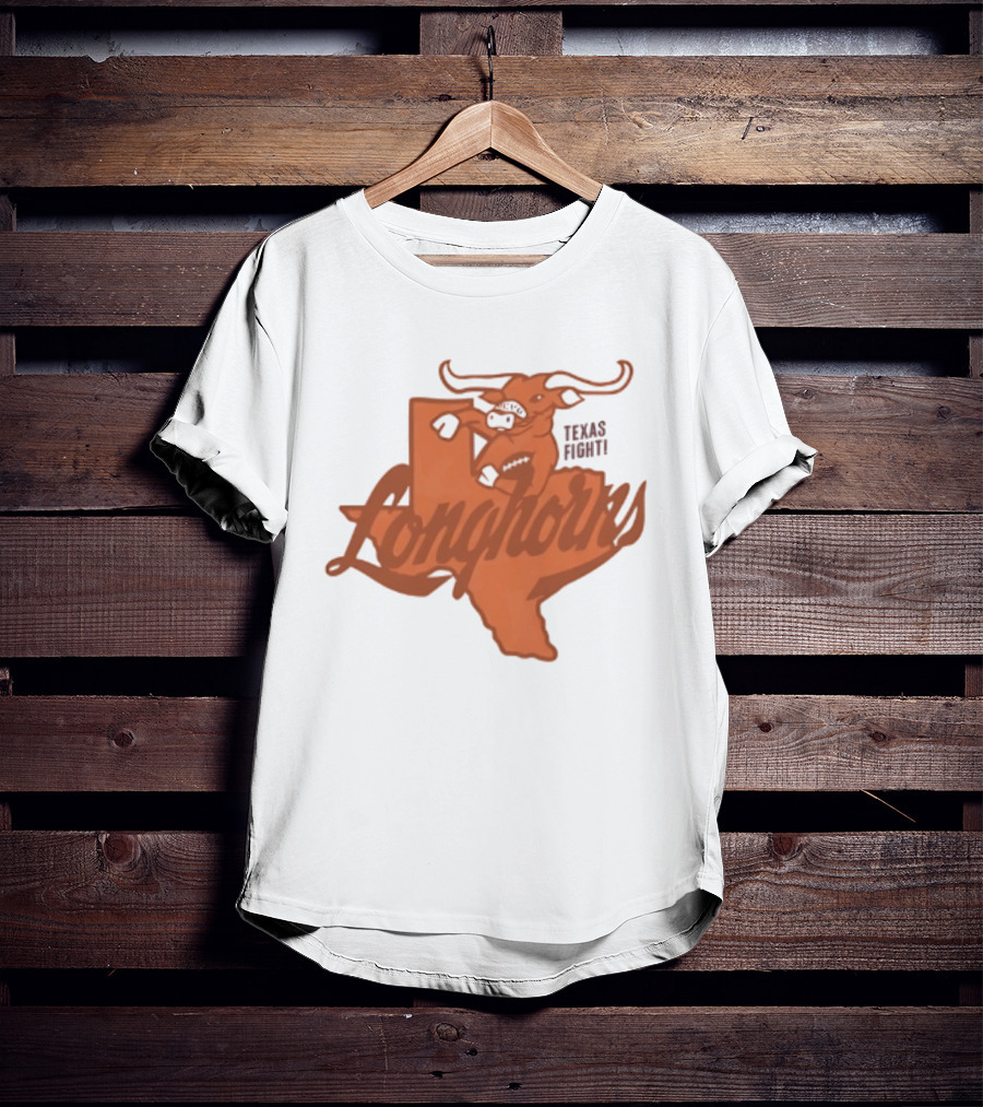 Texas Longhorns Football Texas Fight Map Longhorns T-Shirt