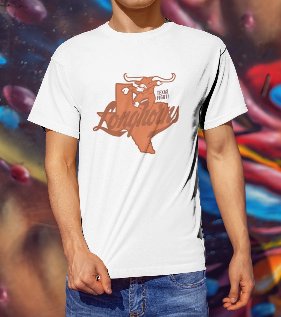 Texas Longhorns Football Texas Fight Map Longhorns T-Shirt