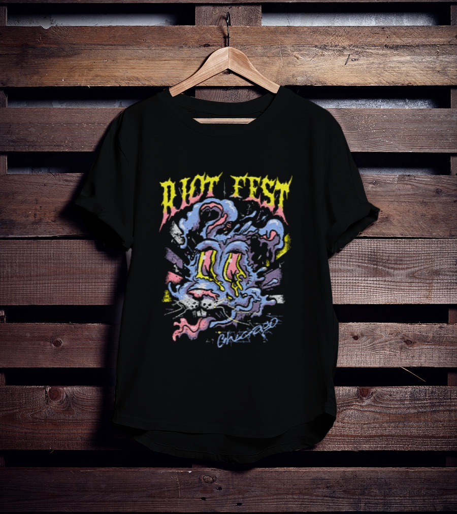 Riot Fest 2026 Chicago Douglass Park Psychedelic Bunny September 18 20 Lineup T-Shirt