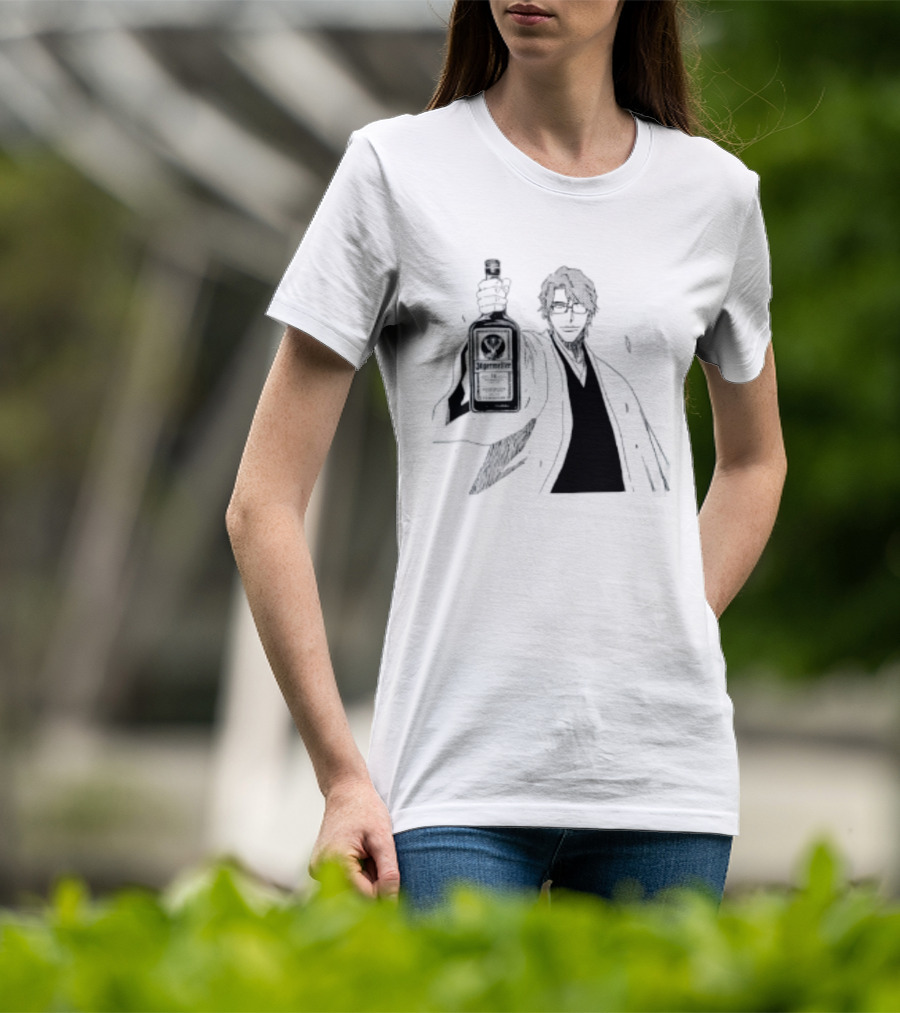 Jagermeister Aizen Sosuke Bleach Anime Collaboration T-Shirt