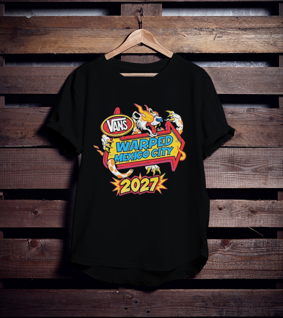 Vans Warped Mexico City 2027 Dragon Flame Arrow Event T-Shirt