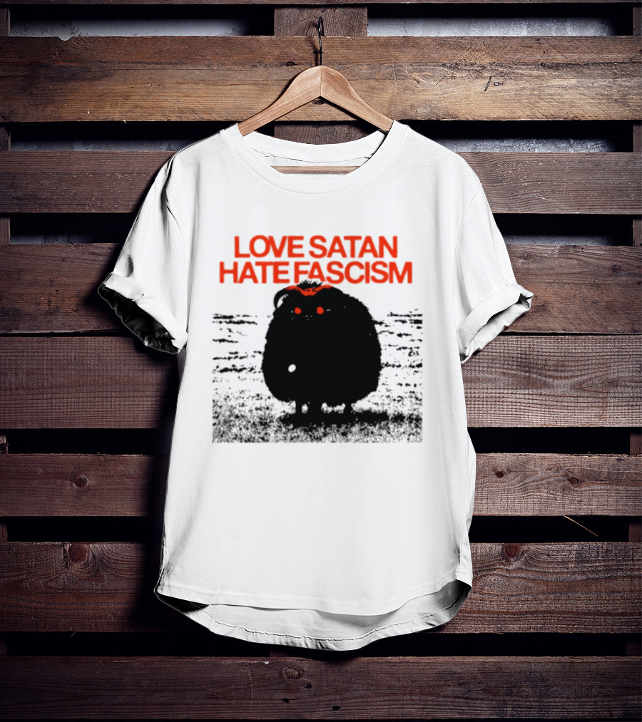 Love Satan Hate Fascism Cat Anti Fascist T-Shirt