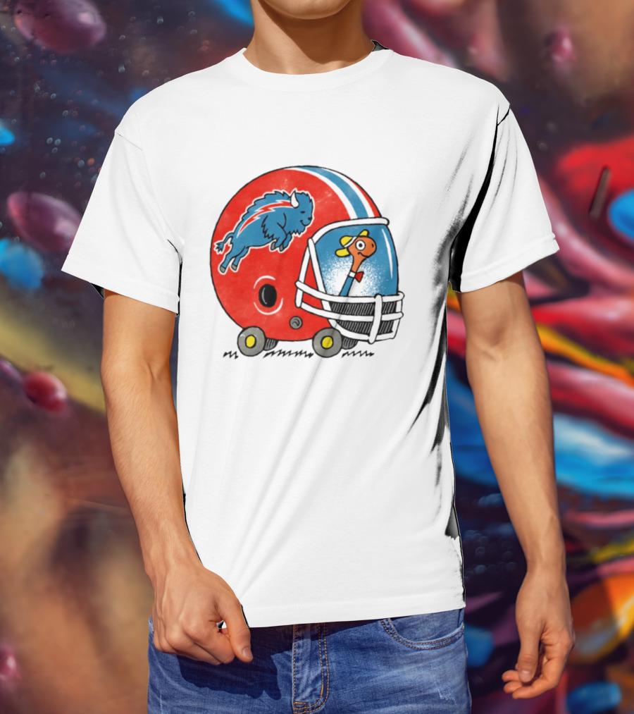 Lowly Worm Wearing Buffalo Bills Football Helmet With Buffalo T-Shirt
