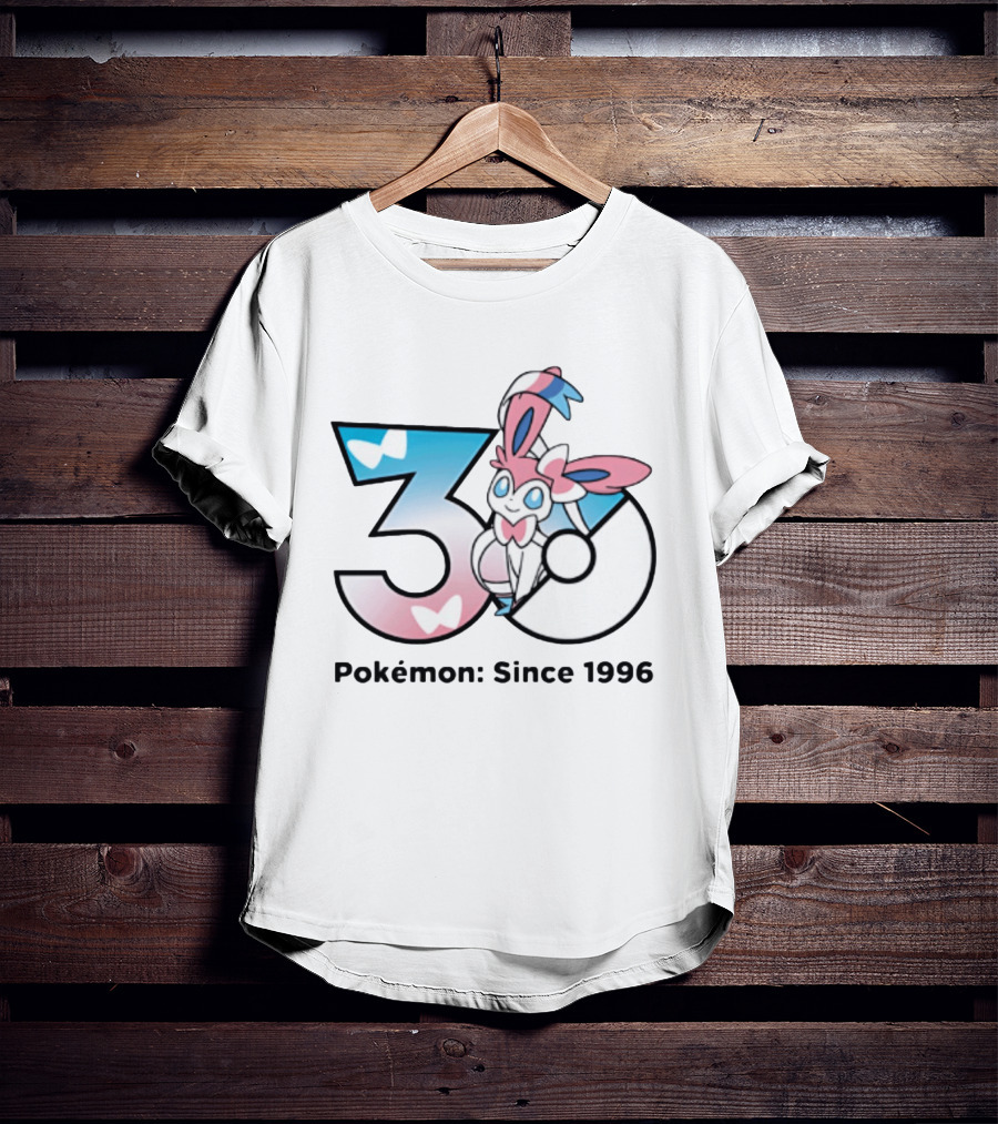 Sylveon Pokémon 30 Years Anniversary Since 1996 Celebration T-Shirt