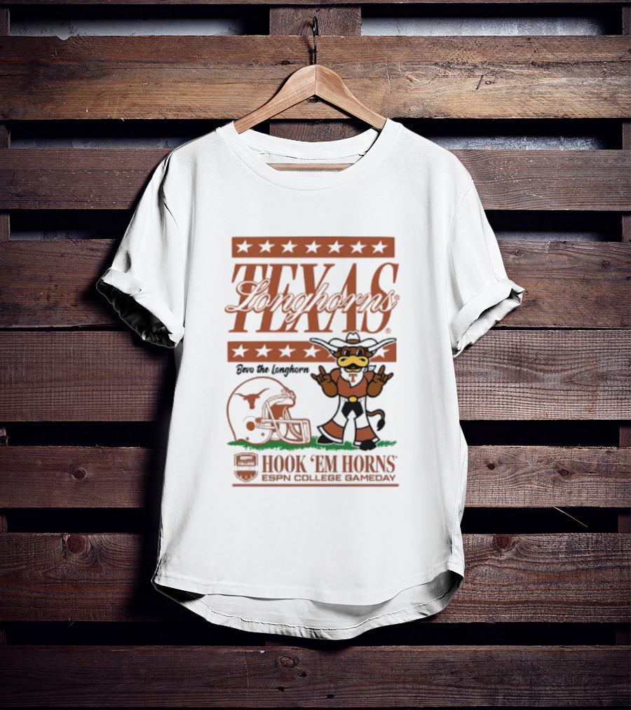 Texas Longhorns Bevo The Longhorn Hook 'Em Horns ESPN College Gameday 2026 T-Shirt