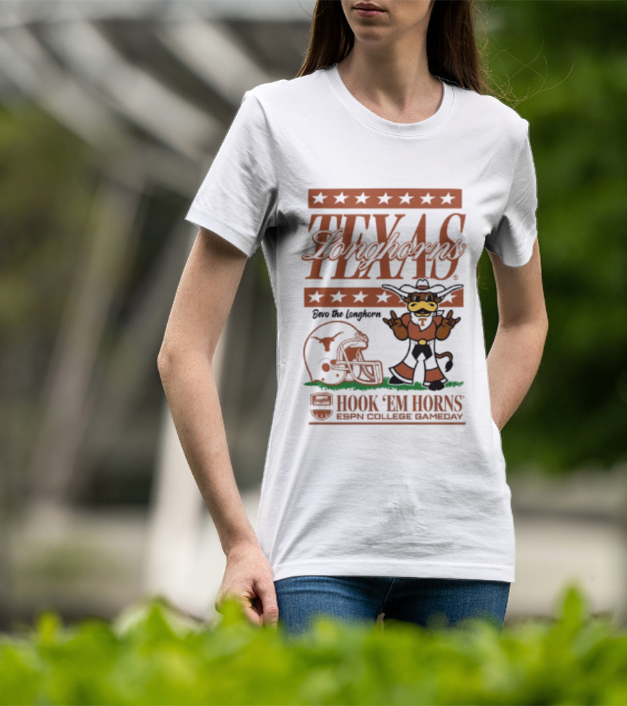 Texas Longhorns Bevo The Longhorn Hook 'Em Horns ESPN College Gameday 2026 T-Shirt