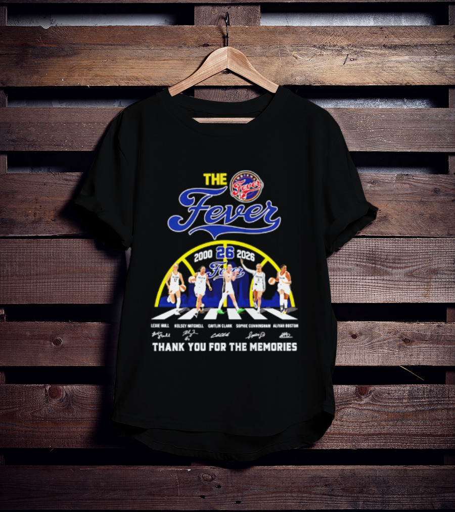 Indiana Fever 2000 2026 Thank You For The Memories Abbey Road Larkins Wheeler Vivians Robinson Mccowan Signatures T-Shirt