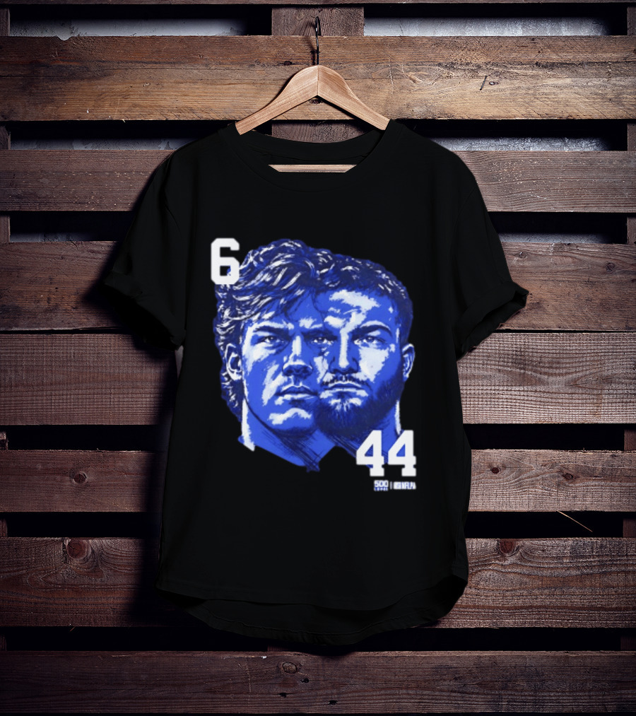 Jaxson Dart Cam Skattebo 6 44 New York Giants Face Morph Sports Fan T-Shirt