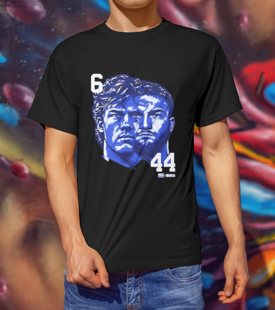 Jaxson Dart Cam Skattebo 6 44 New York Giants Face Morph Sports Fan T-Shirt