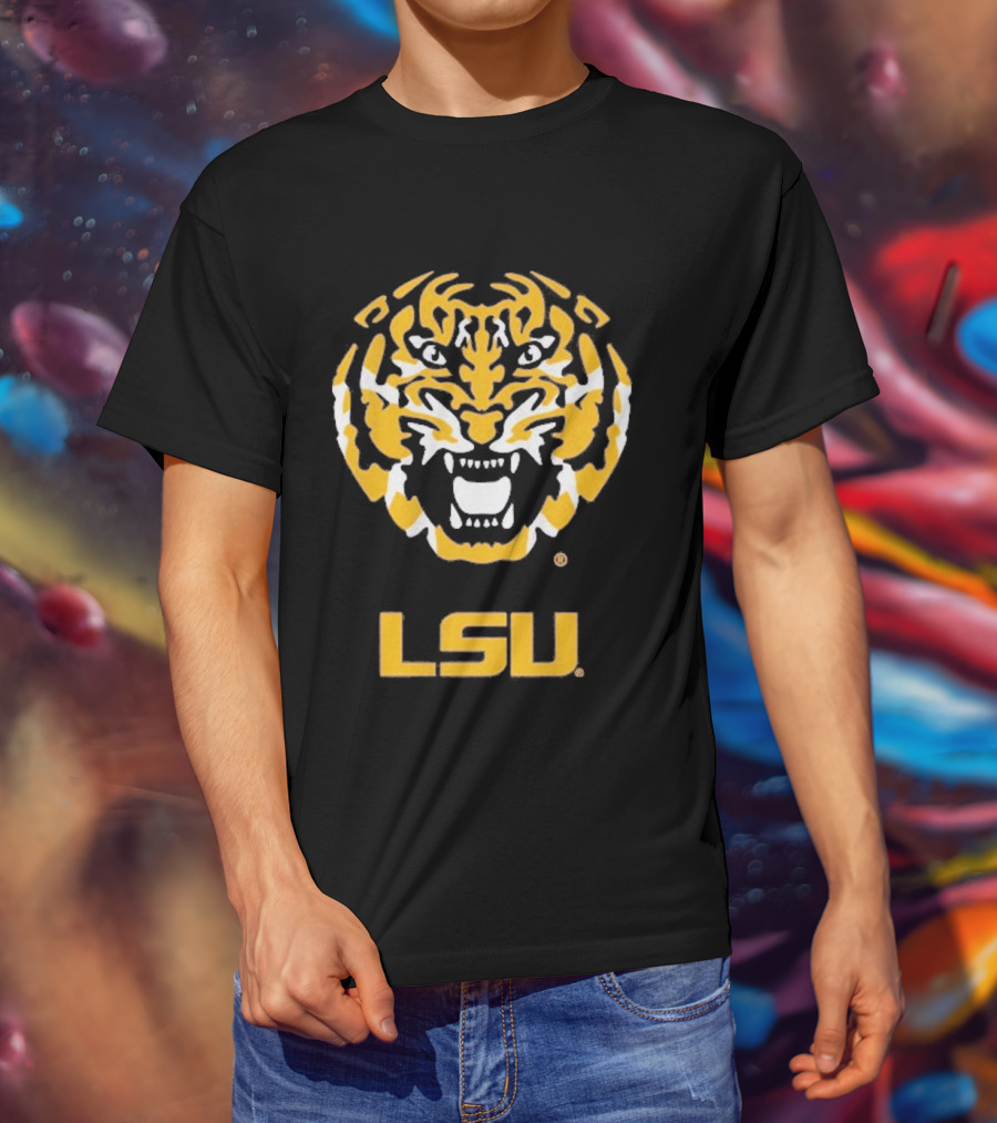 LSU Tigers Fierce Tiger Head T-Shirt