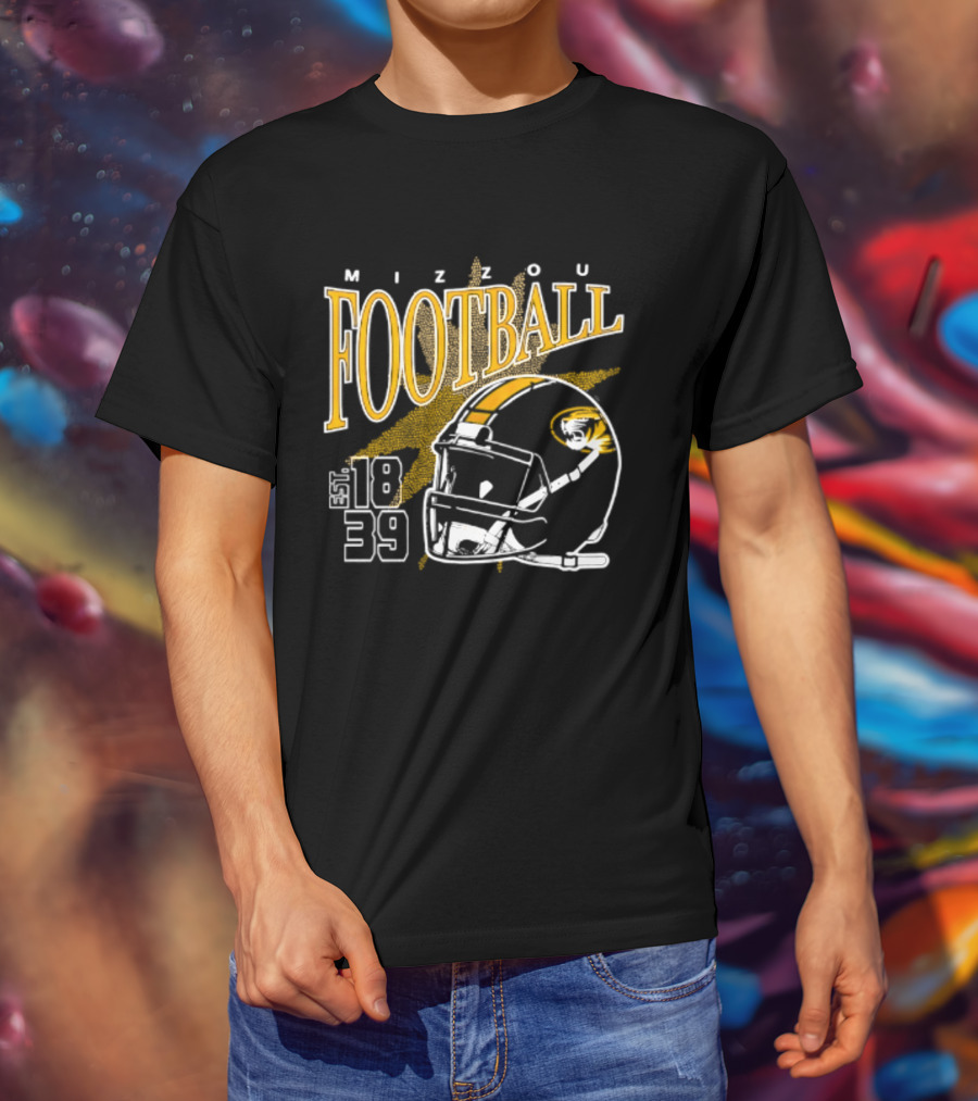 Mizzou Football 1839 Helmet Missouri Tigers NCAA T-Shirt
