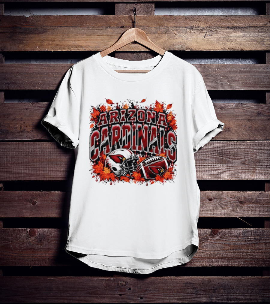 Arizona Cardinals Football Helmet Autumn Leaves 2026 T-Shirt