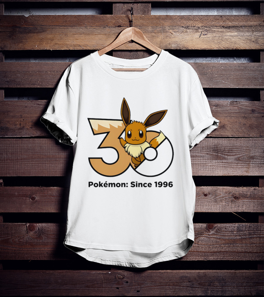 Eevee Pokémon 30th Anniversary Since 1996 Celebration T-Shirt