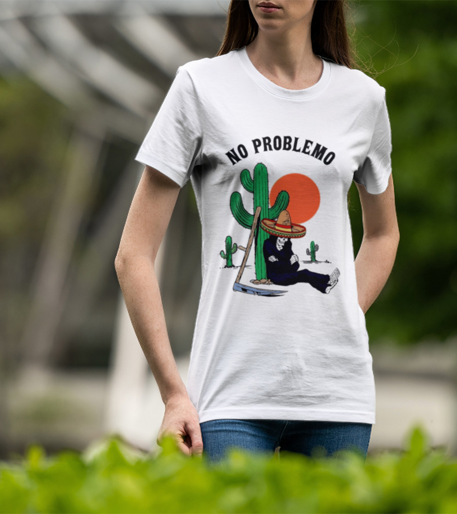 No Problemo Grim Reaper Sombrero Cactus Sunset Mexico T-Shirt