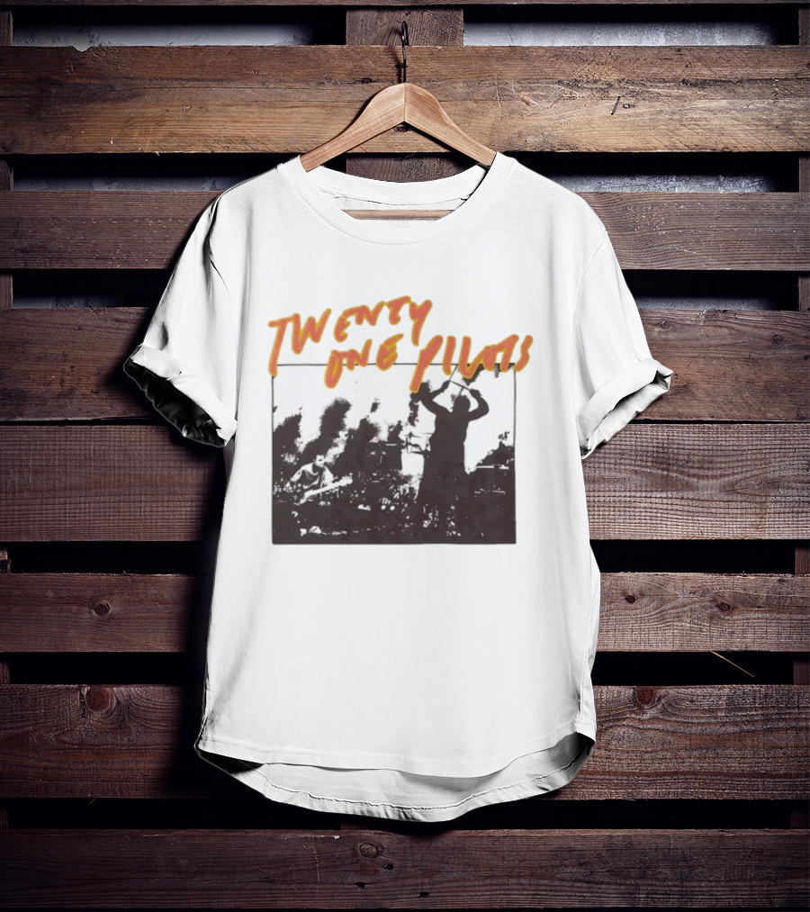 Twenty One Pilots Live Photo Silhouette Drummer Stage Performance T-Shirt