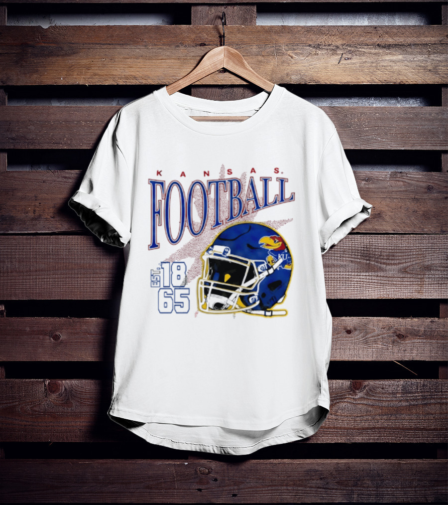 Kansas Jayhawks Football Est 1865 Helmet T-Shirt